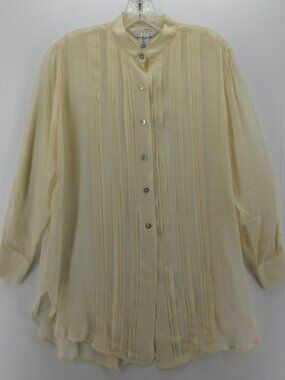 VINTAGE Express Top XS Cream Compagnie Internationale Silk Blouse *